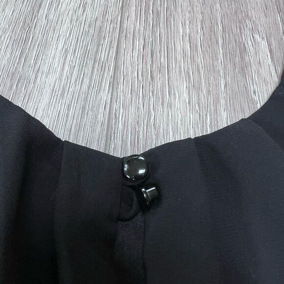 LUSH Women's Black Halter Pleated Chiffon‎ Skater Mini Blouson Dress Size XS - Picture 5 of 8